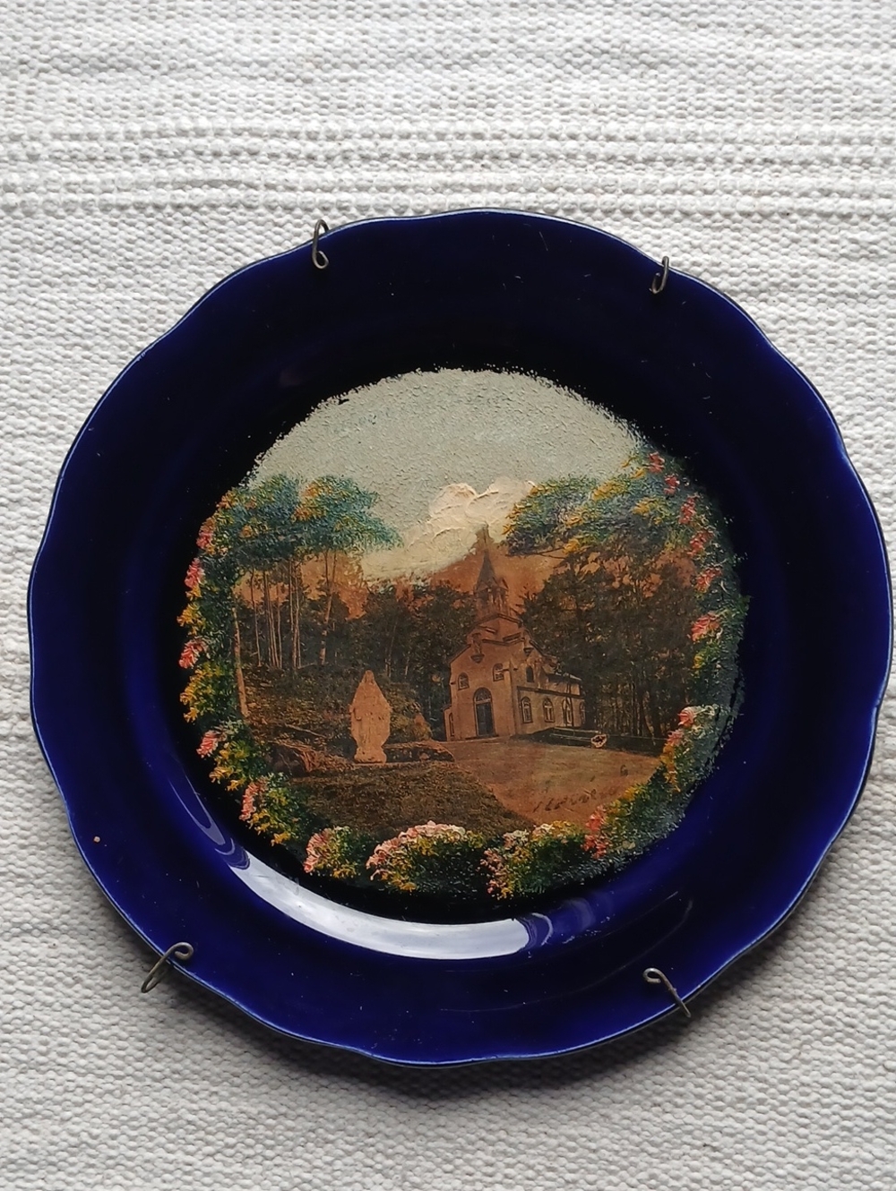 Antique 19th Century Choisy-le-Roi Colbalt Decorative Plate